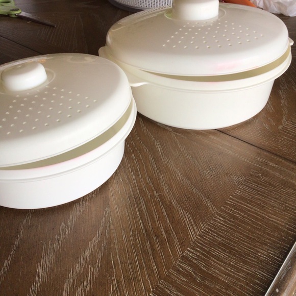 HOME-X Microwave Multi-Purpose Steamer Bowls w/ Lids Set of 2 BPA Free - Picture 14 of 14